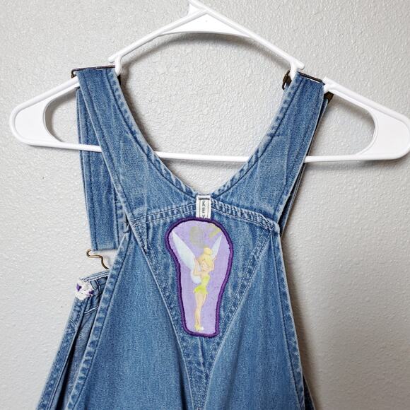 Vintage KEY Waist 32 Disney Tinkerbell Tinker Peterpan Denim Jeam Overalls - Picture 9 of 12